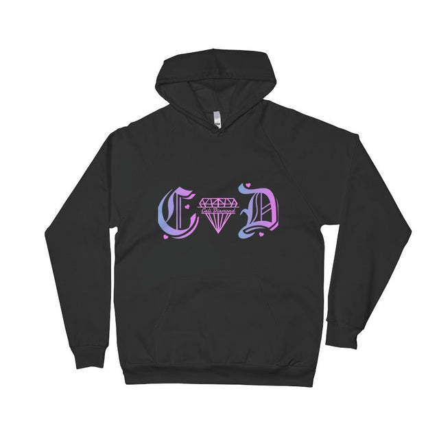CD pastel pink and blue ombré Unisex Fleece Hoodie - Cali Diamond