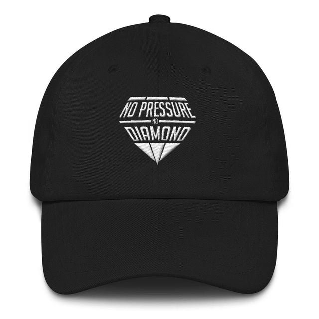 Dad hat - no pressure no diamond Black with White embroidery - Cali Diamond