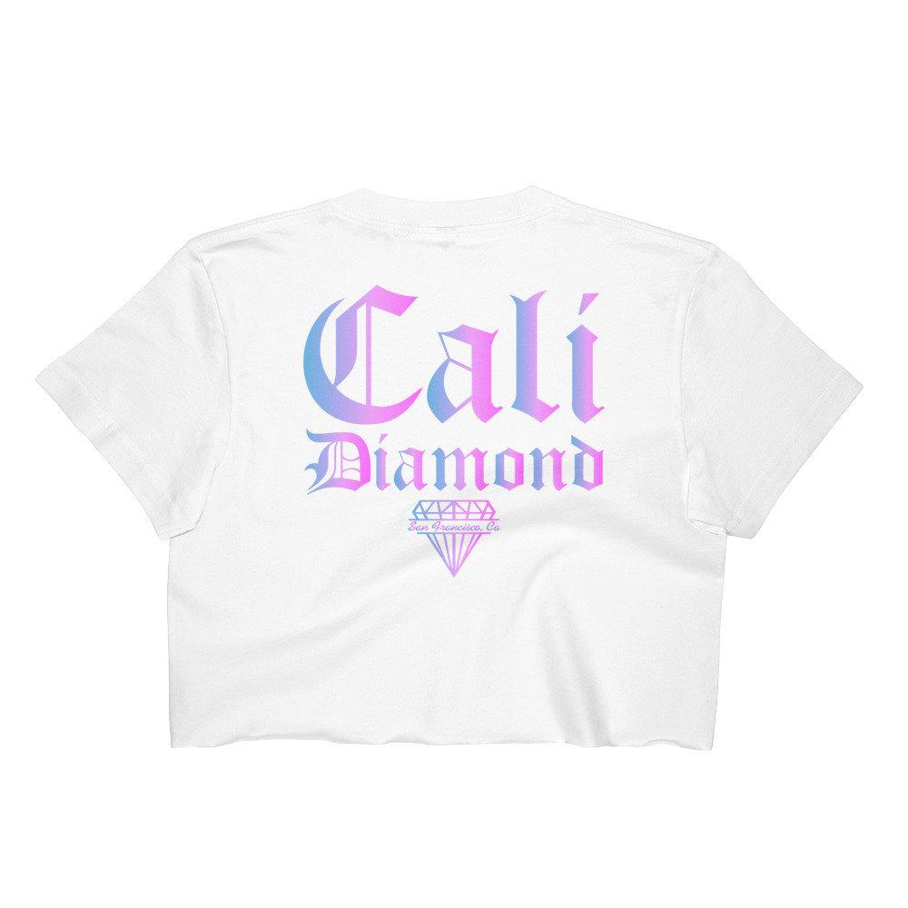Pink and Blue Ombre CD Women's Crop Top - Cali Diamond
