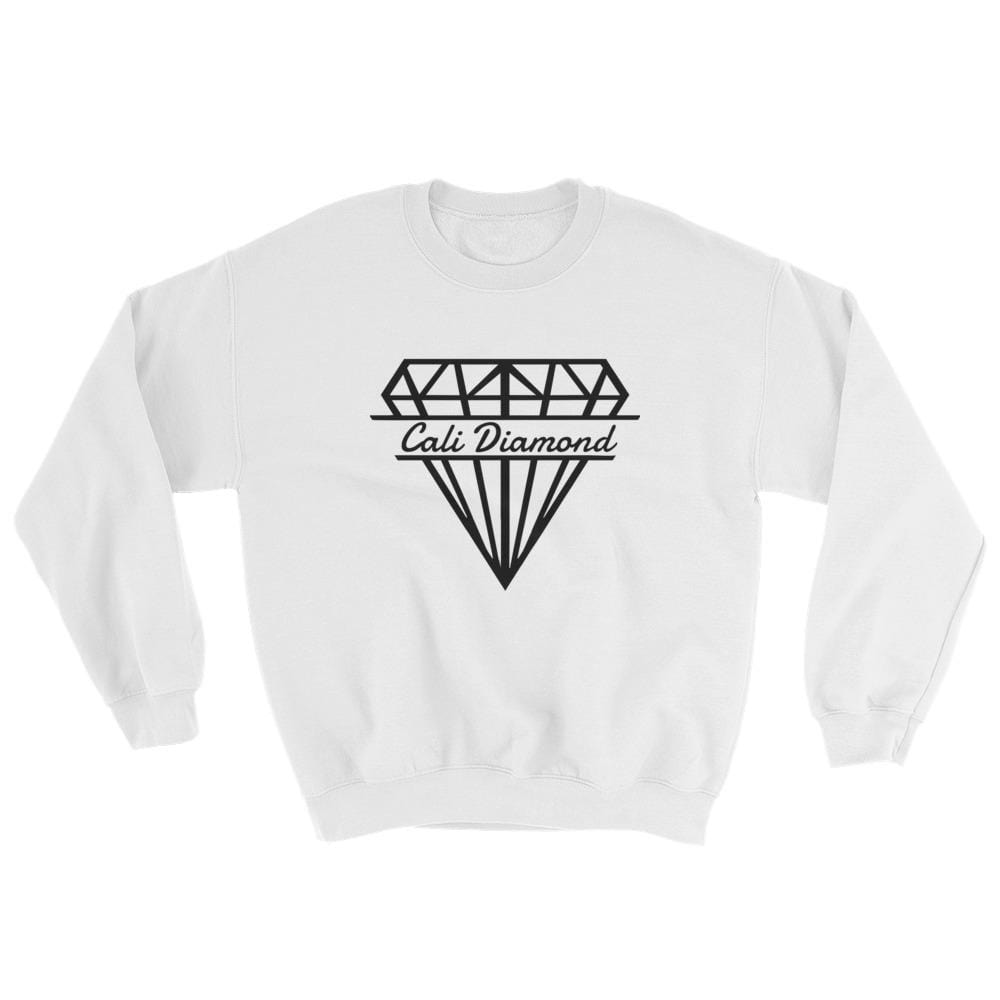 cali white logo pullover unisex Sweatshirt - Cali Diamond